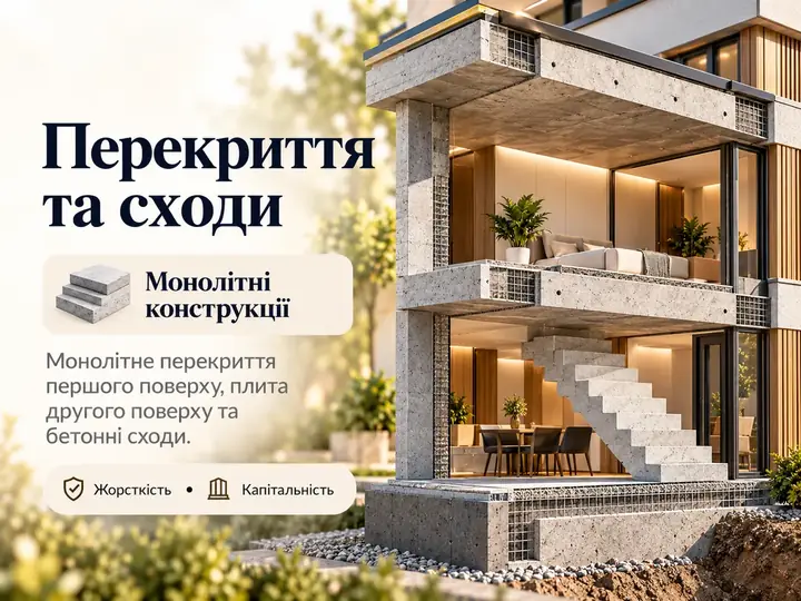 Перекриття та сходи: монолітні конструкції